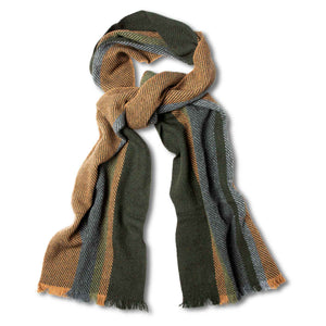 Brown and Green Stripe Scarf - Creative Irish Gifts
