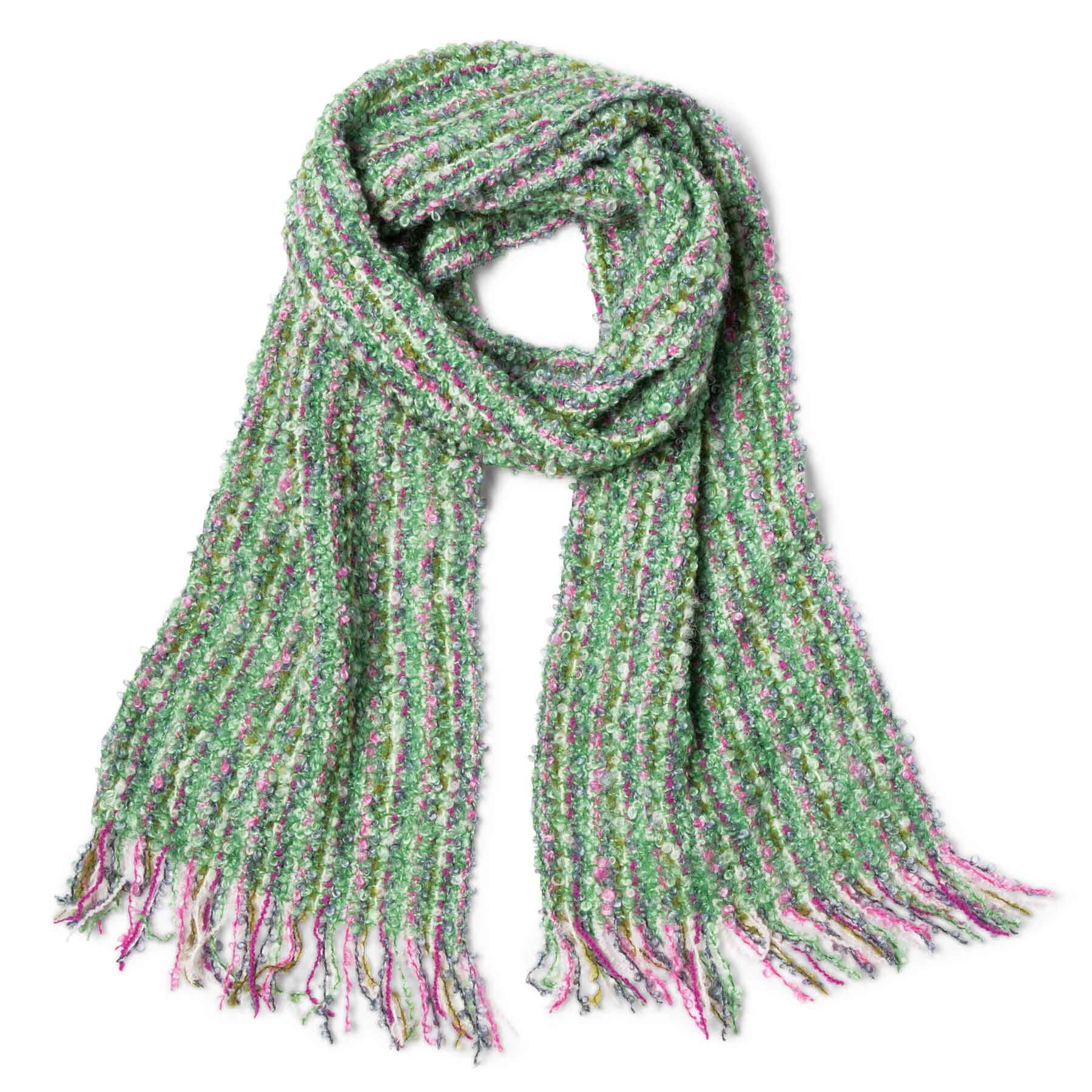 Mucros Weavers Skellig Scarf - Green Stripe Irish Luxury