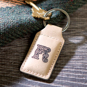 Personalized Leather Keychain - Celtic Initial - Creative Irish Gifts