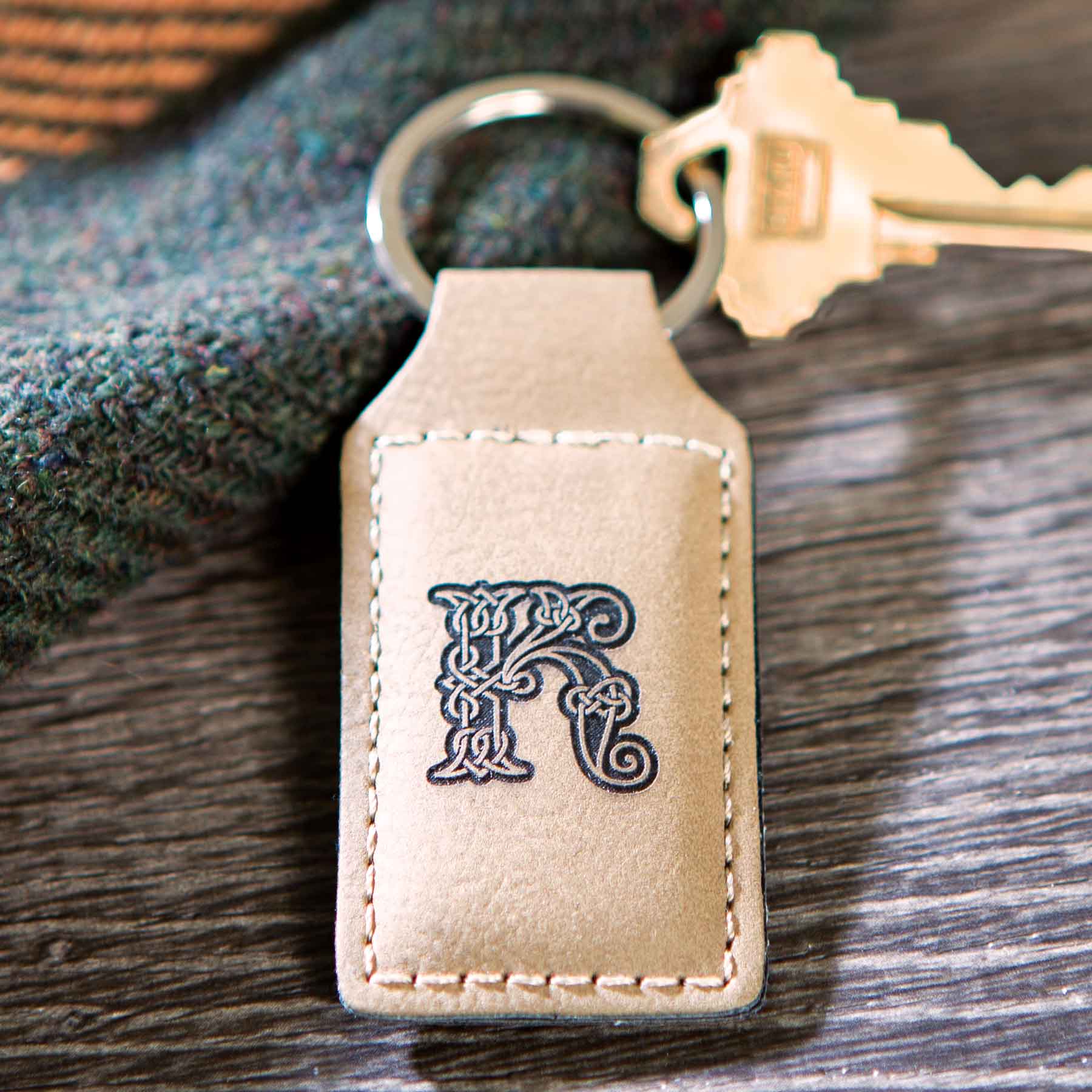Personalized leather keychain deals