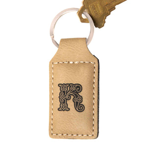 Personalized Leather Keychain - Celtic Initial - Creative Irish Gifts