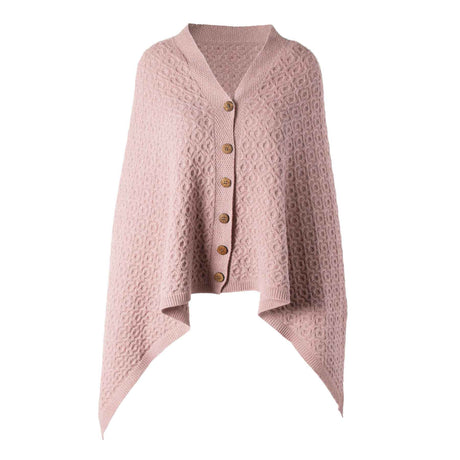 Lambswool Knit Poncho, Pink - Creative Irish Gifts