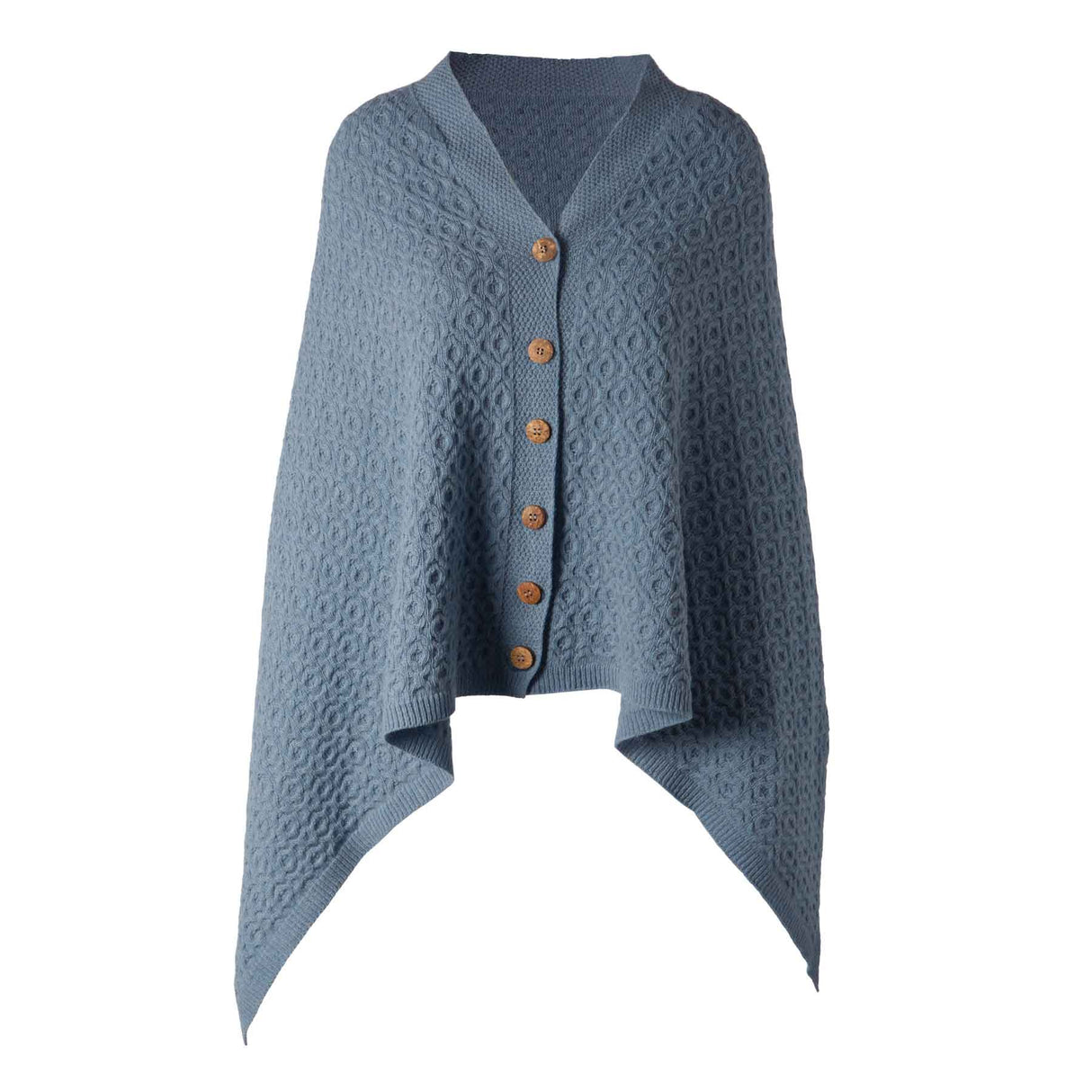 Lambswool Knit Poncho, Dark Blue - Creative Irish Gifts