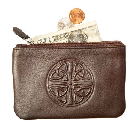 Celtic Knot Leather Coin Purse- Brown - Creative Irish Gifts
