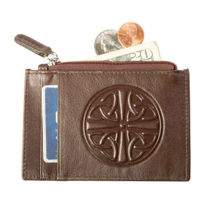 Celtic Knot Leather ID Holder- Brown - Creative Irish Gifts