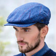AG647-BLUMD Men's Tweed Irish Kerry Cap, Blue Herringbone Lifestyle Creative Irish Gifts