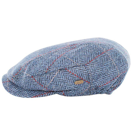 AG647-BLUMD Men's Tweed Irish Kerry Cap, Blue Herringbone Creative Irish Gifts.com