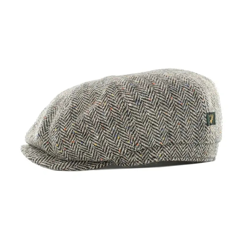 AG650 Herringbone Tweed Flat Cap Side Creative Irish Gifts