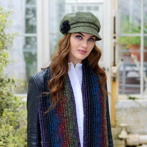 AG652 Women's Herringbone Tweed Newsboy Cap, Green  Creative Irish Gifts.com