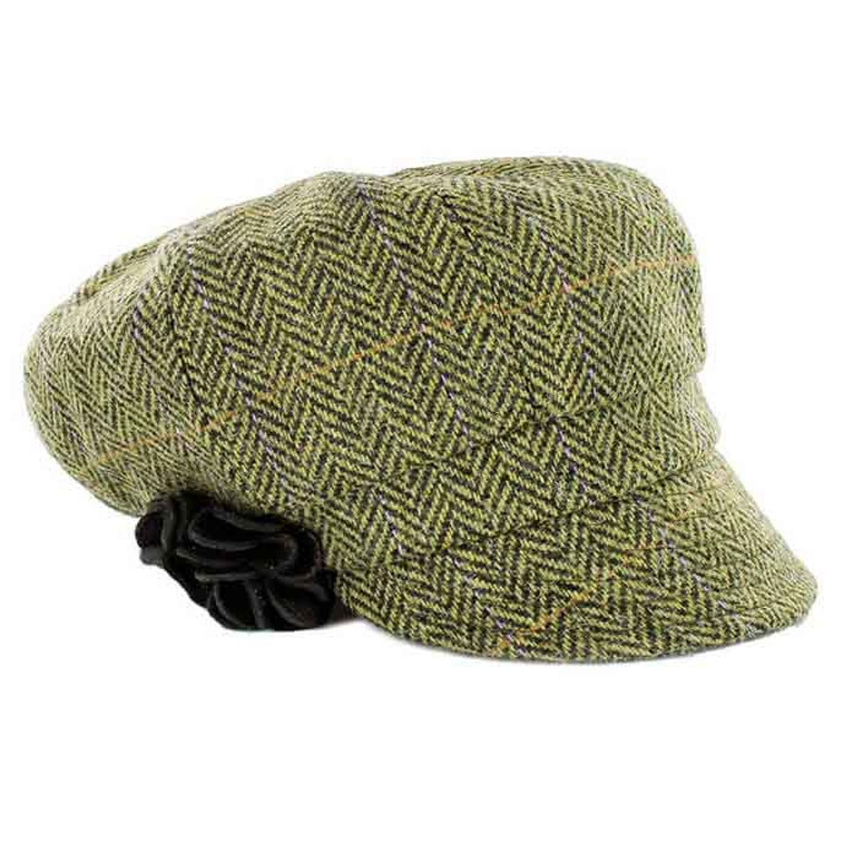 AG652 Women's Herringbone Tweed Newsboy Cap, Green Studio  Creative Irish Gifts.com