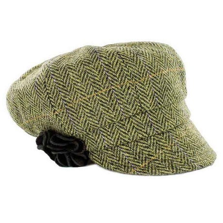 AG652 Women's Herringbone Tweed Newsboy Cap, Green Studio  Creative Irish Gifts.com