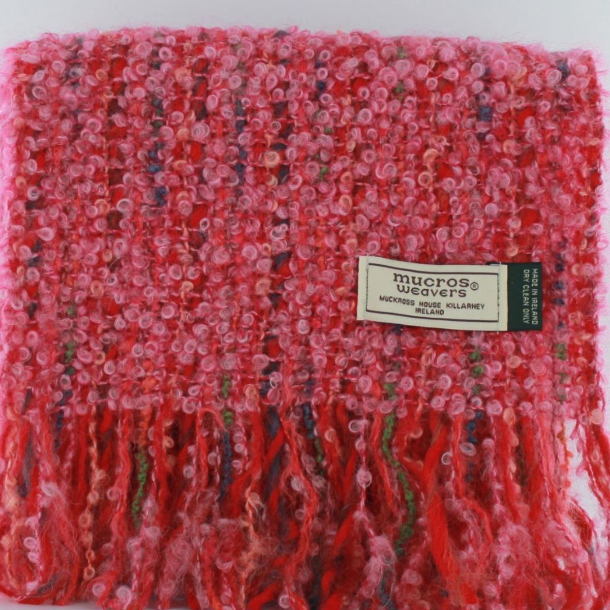 AG664 Mucros Weavers Mohair Irish Scarf, Rose Red Creative Irish Gifts.com