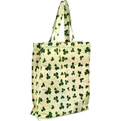AG705 Irish Shamrock Tote Bag Side View Creative Irish Gifts.com