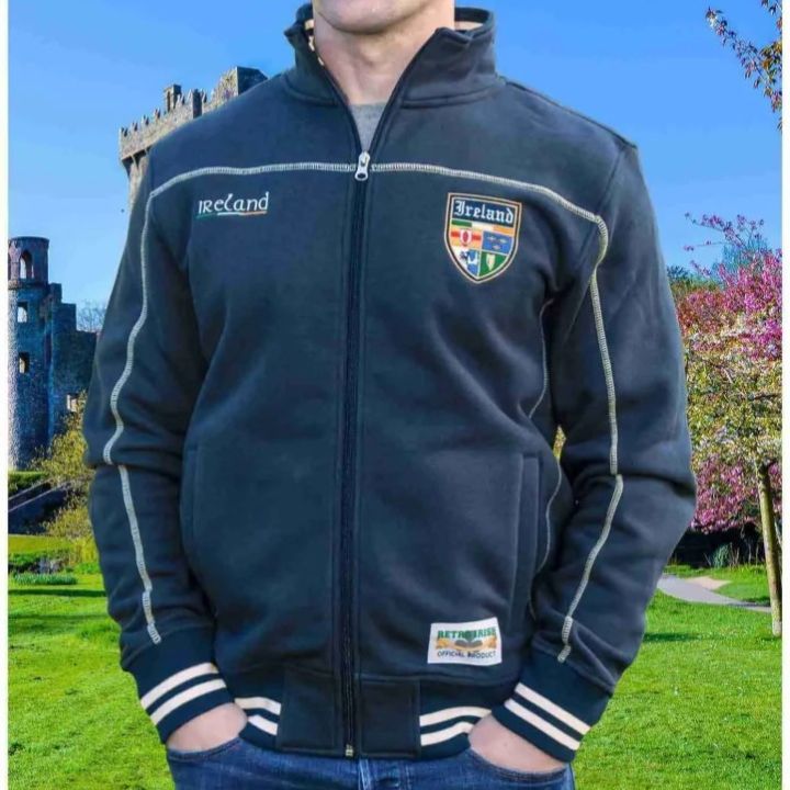 AI-6024NVY Retro Irish Men's Hooded Sweatshirt, Navy Creative Irish gift