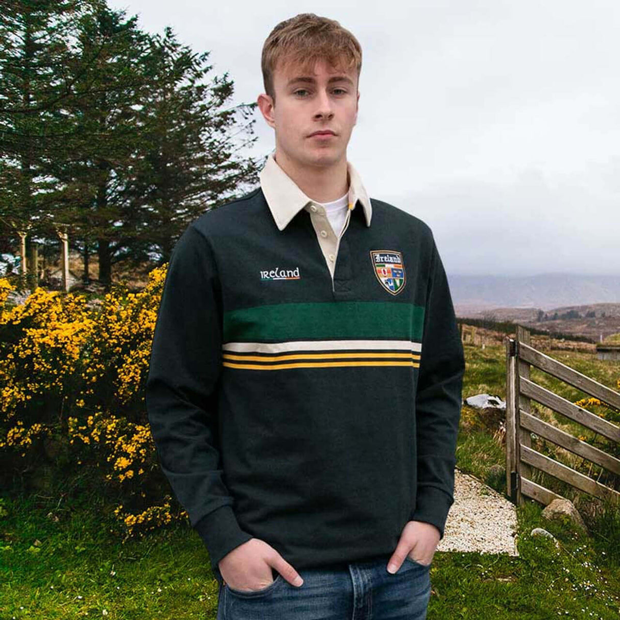 AI-6509NVY Men's Provinces of Ireland Rugby Shirt, Navy Creative Irish gift