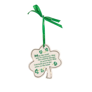 AIS-92334 Parian China Shamrock Shaped Christmas Ornament Studio Creative Irish gift
