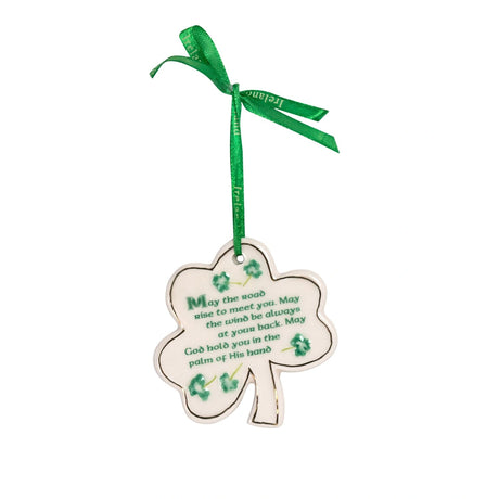 AIS-92334 Parian China Shamrock Shaped Christmas Ornament Studio Creative Irish gift