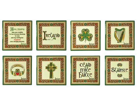 Cork-Backed Ceramic Irish Coasters