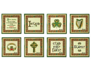 Cork-Backed Ceramic Irish Coasters