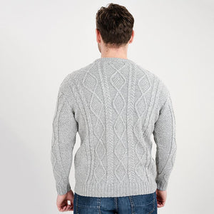 Men's Heavyweight Wool Irish Sweater, Grey Back Studio Creative Irish Gifts.com
