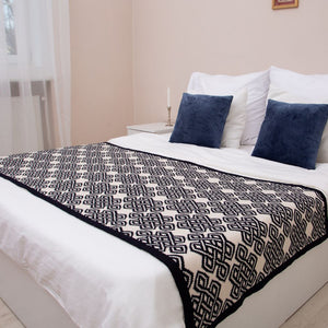 Celtic Novelty Pattern Wool Throw- Navy Lifestyle  Creative Irish Gifts