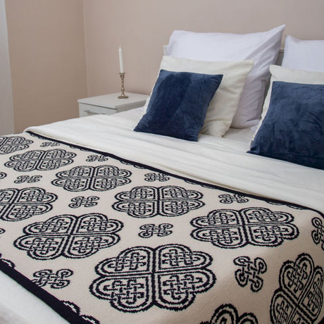 Celtic Spiral Wool Throw, Navy Lifestyle Creative Irish Gifts