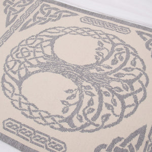 AF703 Tree of Life Wool Throw Blanket Grey Creative Irish Gifts