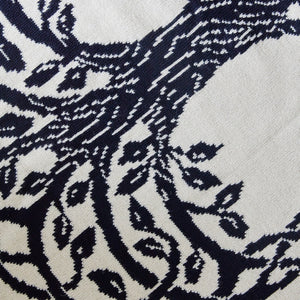Tree of Life Wool Throw Blanket- Navy - Creative Irish Gifts Close Up