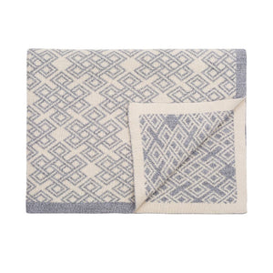AWT318-303-OS Merino Wool Celtic Diamond Throw Grey Creative Irish Gifts