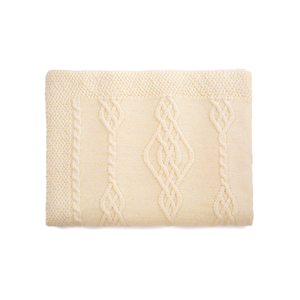 AWT907-300-OS Celtic Aran Knit Throw Blanket- Cream Creative Irish Gifts
