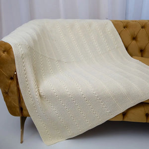 AWT908-300-OS Aran Knit Cable Throw Blanket Lifestyle Creative Irish Gifts