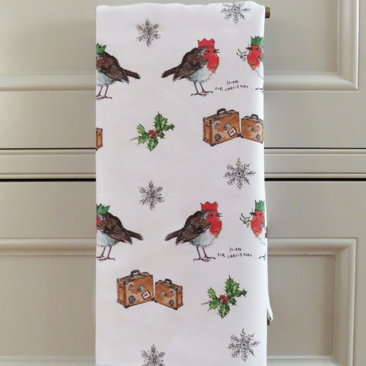 B0855C Irish Christmas Motifs Cotton Tea Towel  Creative Irish Gifts
