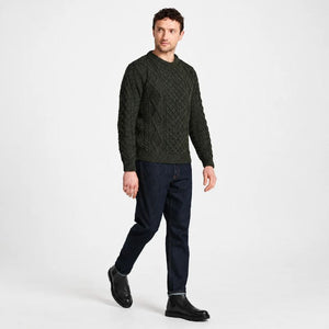 Men's Traditional Wool Irish Aran Sweater  Creative Irish Gifts