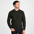 Men's Traditional Wool Irish Aran Sweater Green Studio Creative Irish Gifts