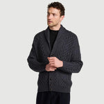 Men's Merino Shawl Collar Aran Cardigan
