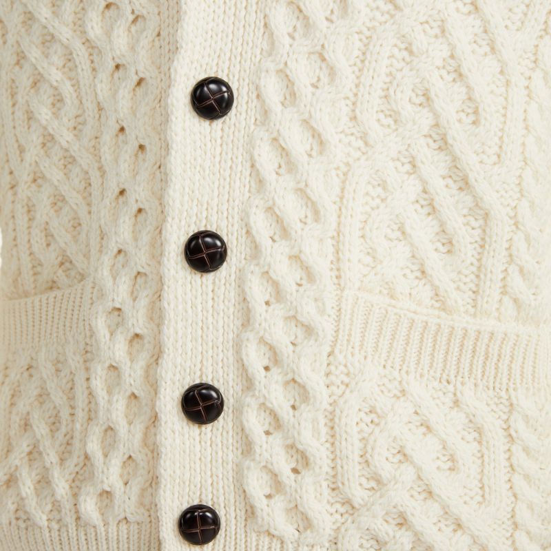 Men's Merino Shawl Collar Aran Cardigan