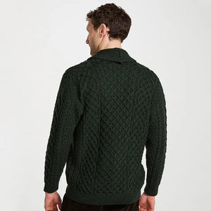 Men's Merino Shawl Collar Aran Cardigan