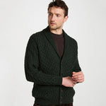 Men's Merino Shawl Collar Aran Cardigan