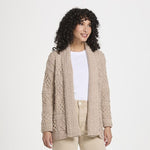 Women's Aran Merino Wool Shawl Oat Cardigan Creative Irish Gift