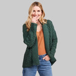 Women's Aran Merino Wool Shawl Green Cardigan Creative Irish Gift