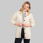 Aran Knitted Merino Wool Cardigan with Buttons Creative Irish Gift