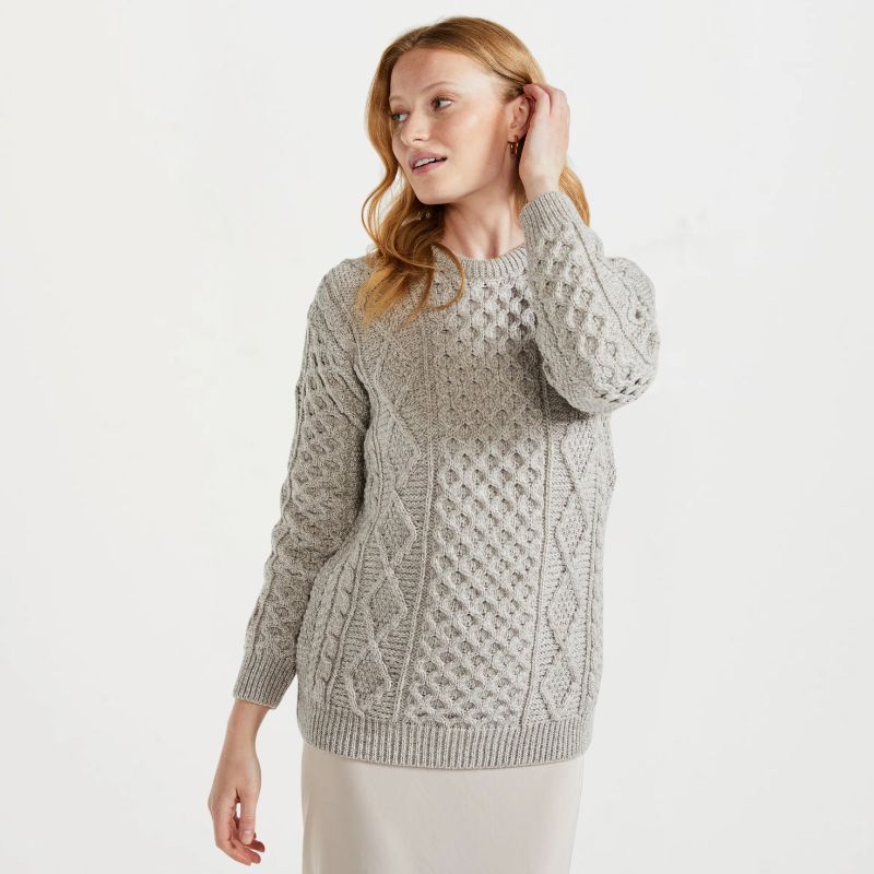 Ladies' SuperSoft Merino Irish Crew Neck Sweater Oat Creative Irish Gifts