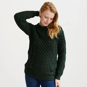 Ladies' SuperSoft Merino Irish Crew Neck Sweater Green Creative Irish Gifts