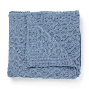 B329385-ONE SuperSoft Merino Honeycomb Aran Knit Throw, Gray Creative Irish Gifts
