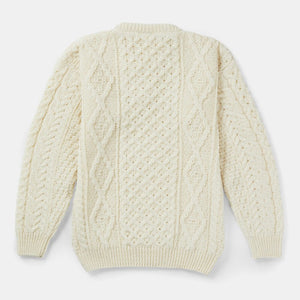 Ladies Aran Crew Neck Fisherman Sweater