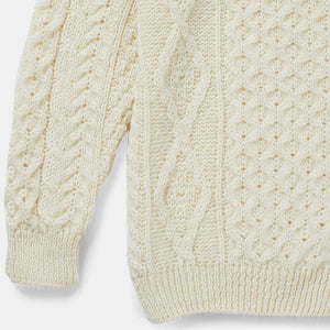 Ladies Aran Crew Neck Fisherman Sweater