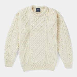 Ladies Aran Crew Neck Fisherman Sweater