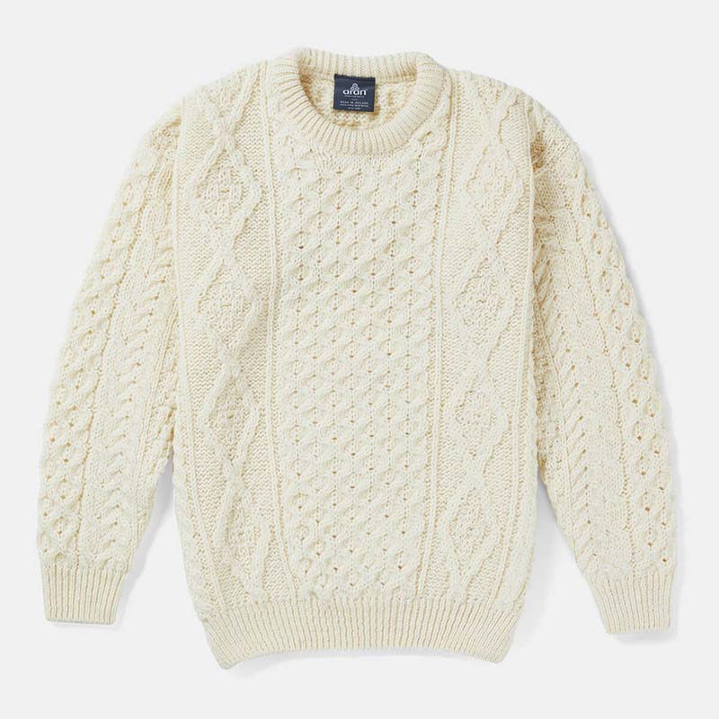 Men's Aran Crew Neck Fisherman Sweater
