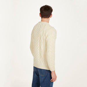 Men's Aran Crew Neck Fisherman Sweater