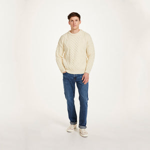 Men's Aran Crew Neck Fisherman Sweater